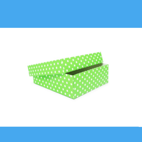 Two Pieces Box made with Material Reciclado - Green Color o PolkaDot